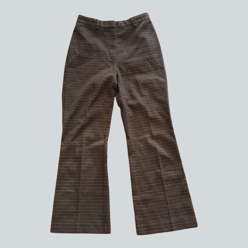 Aritzia Wilfred Womens Size 2 Brown Geometric Flare Dress Pants